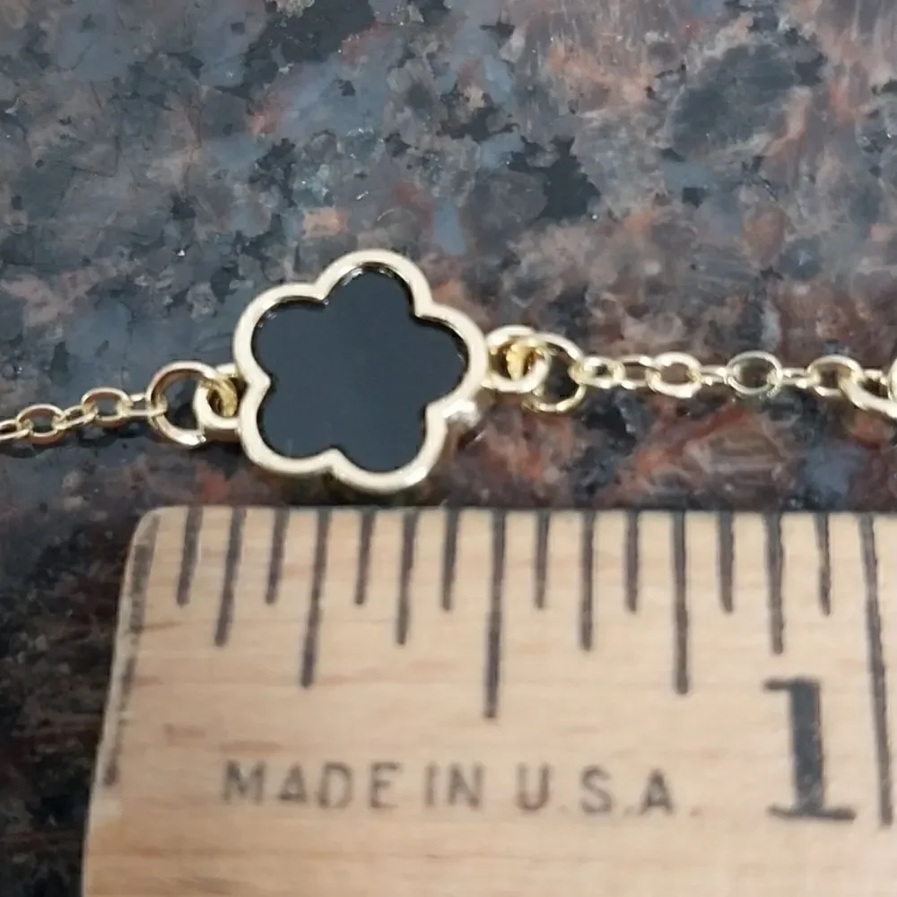 Reversible Goldtone Clover Bracelet/Anklet...NEW